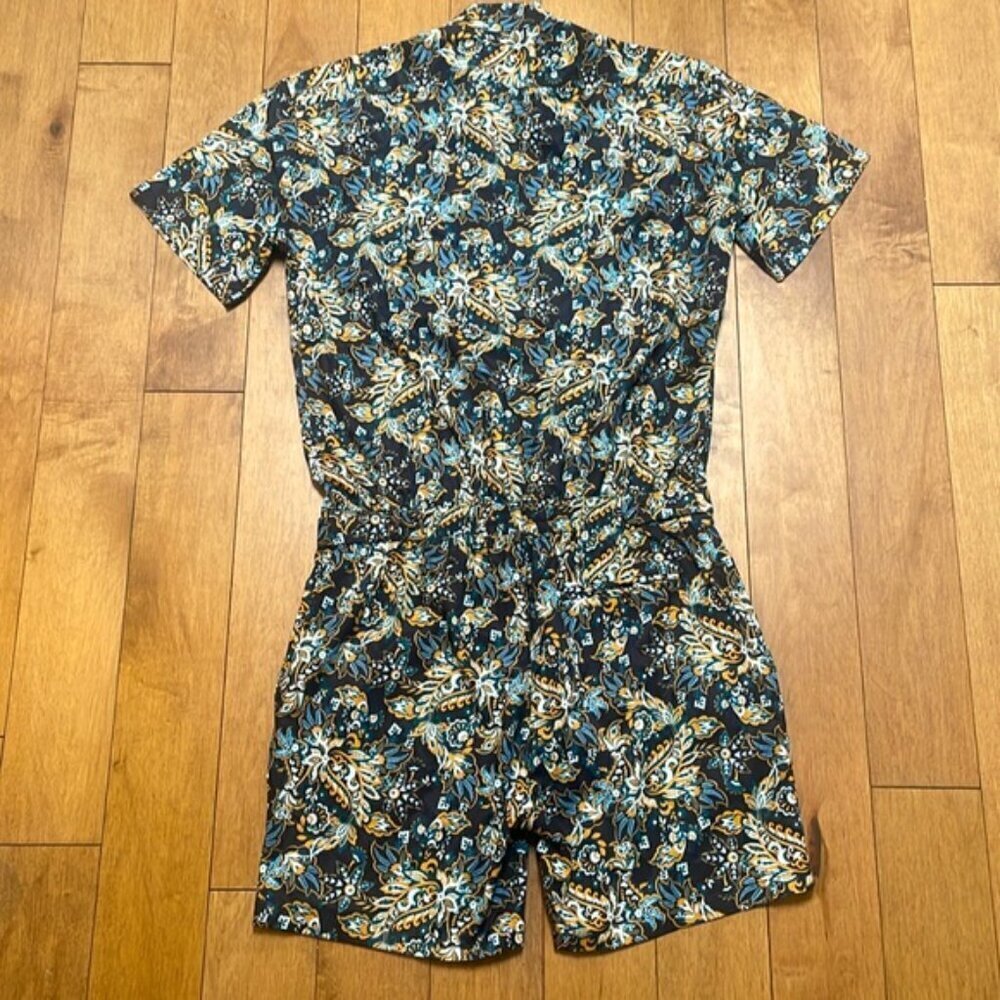 NWOT Romperjack BOHEMIAN short sleeve shorts button down lightweight jumpsuit L - Picture 7 of 11